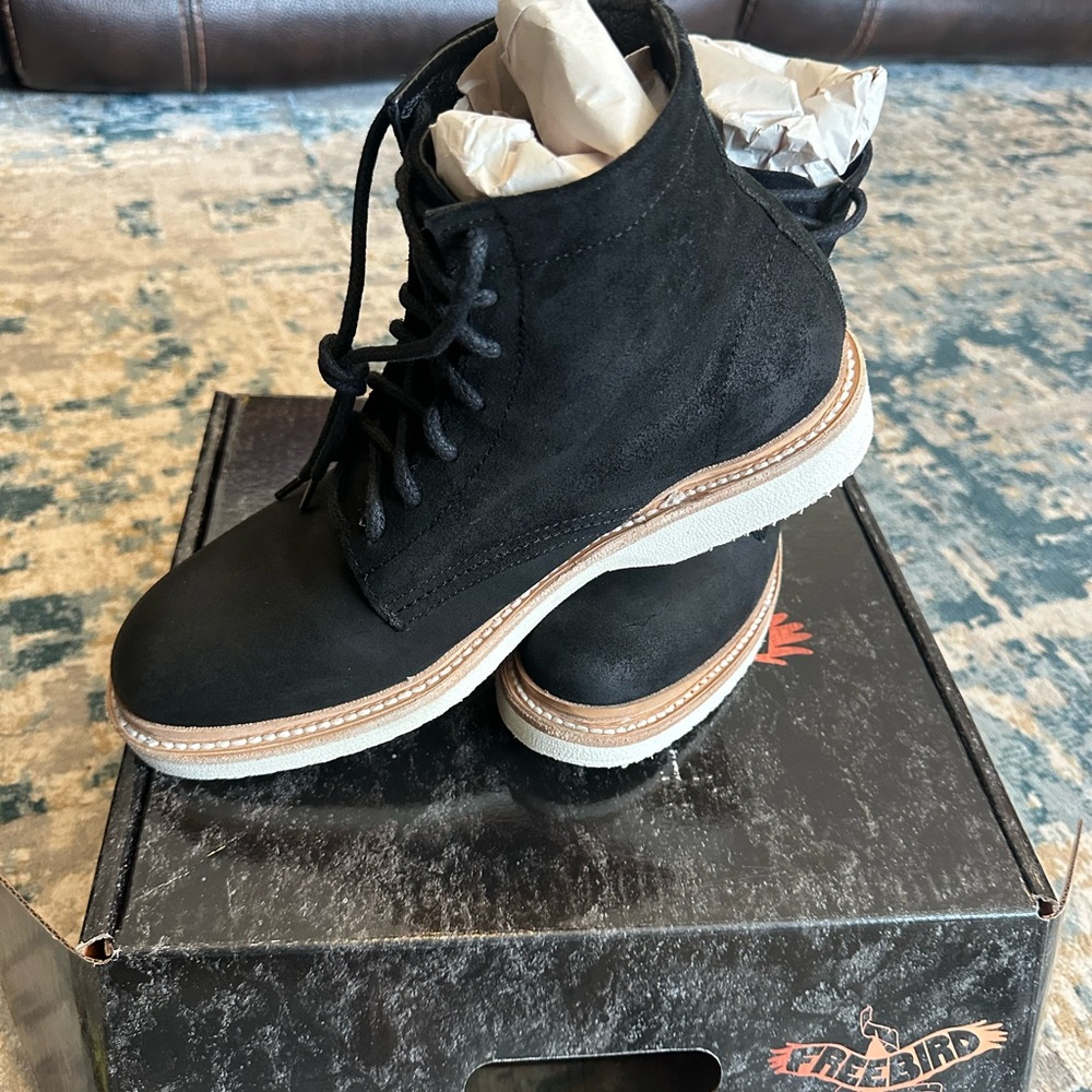 Freebird WHEELER Black Chukka Boots with Leather Liner Textured Fabric